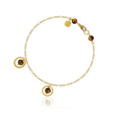 Dulong Piccolo Tiger Eye Armband 18 kt. Guld PIC4-A1111-15 cm - Dam - Gold (15 cm)