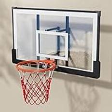 Basket, bakbräda, basketboll och kant för spelare, basketring utomhus väggmontering, basketkant med hållbart nät, basketmål för vuxna (färg: Orange kant)