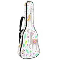 Akustisk gitarrväska vattentät gitarrryggsäck tjock mjuk vadderad katt valp mus klassiskt gitarrfodral, Färg6, 42.9x16.9x4.7 in, Väskorganiserare