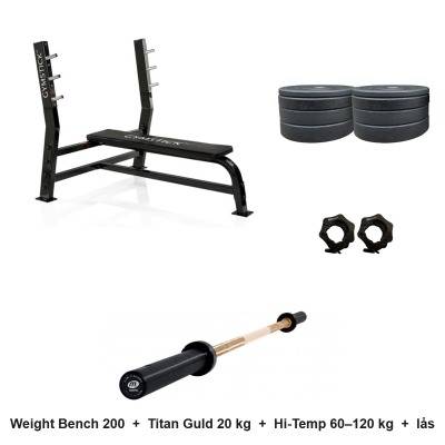 Bänkpresspaket Titan Guld Hi-Temp 60–120 kg (Vikter: 60 kg)