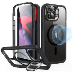 iPhone 15 Pro Max ESR Armor Tough Kickstand Halolock Cover - MagSafe Kompatibel - Gennemsigtig / Sort