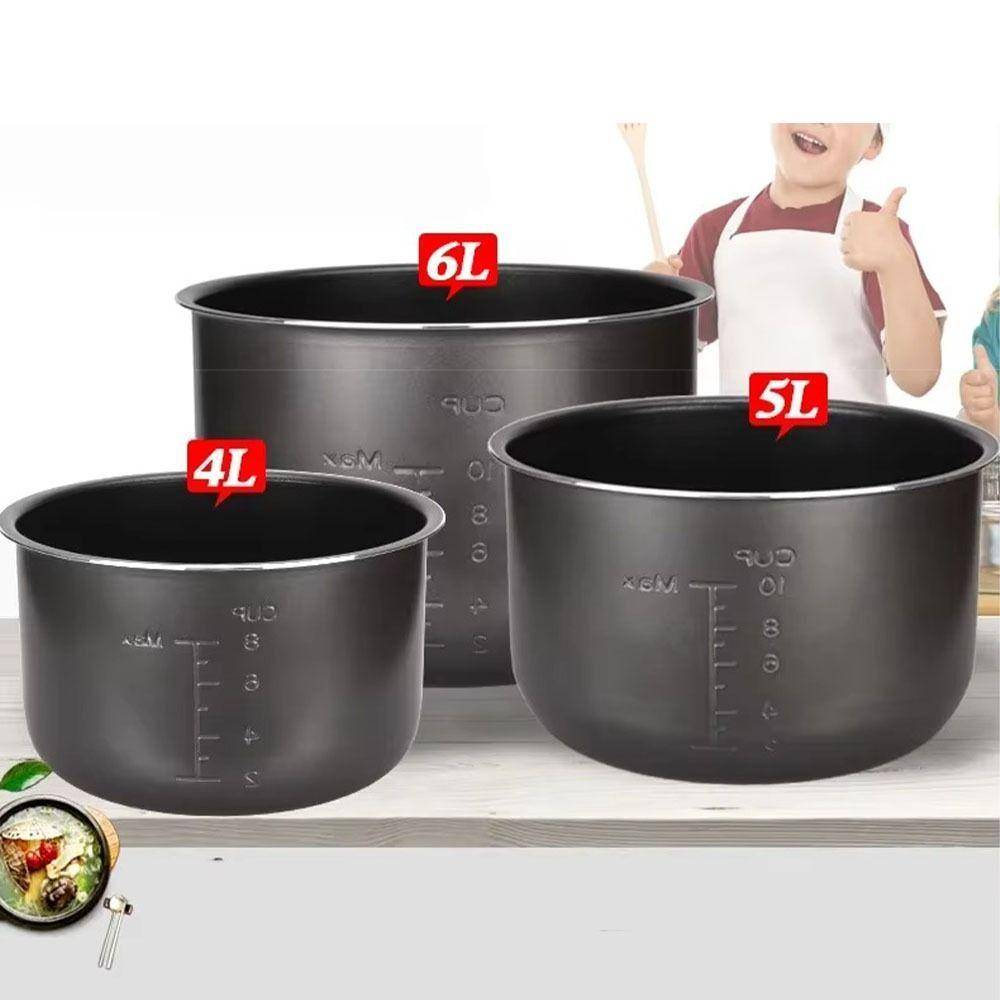 Svart non-stick riskokare Gall 4L/5L/6L Kristall innerdel Elektrisk tryckkokare Innerkärl Kokare Delar