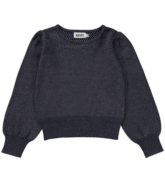 Molo Bluse - Strik - Ceneen - Navy Sky - Molo - 7-8 år (122-128) - Bluse