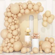 Aprikosfärgade ballonger, 106 stycken, 13, 25, 30 och 46 cm, retro, ballongbågssats, latexballonger med band och kedja, för män, pojkar, kvinnor, flickor, dekoration, babyshower, examen, bröllopsfest