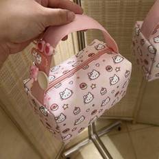 1pc Cute Cartoon Cat Portable Cosmetic Toiletry Bag, Large Capacity Travel Organizer Tote Bag For Women Autumn University Essentials Travel Essentials - Pink - Cat Handbag - No Accessories,Apple Cat Portable Storage Bag