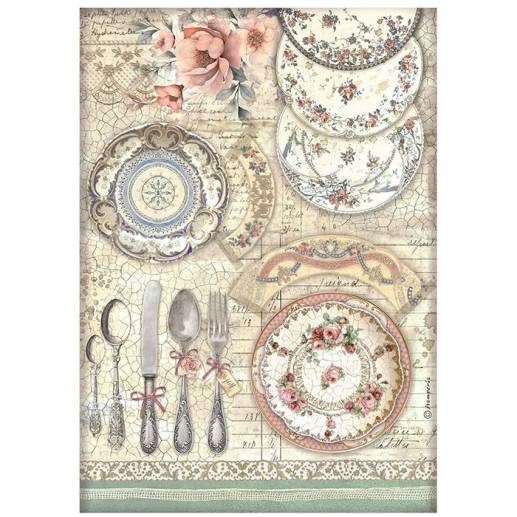 Decoupage Papper Stamperia - Brocante Antiques - Plates