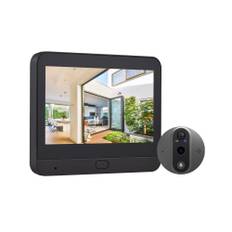 3MP WiFi Video Dörrklocka För Lägenhet Tithålskamera 4,3-tums Skärm Smart Life/Tuya APP 1080P svart
