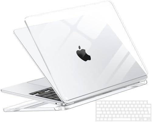 NPUOLS Fodral Kompatibel med MacBook Air 15 tum M5 2026 2025-2022 M4 M3 M2 Model A3448 A3241 A2941 A3114, Skydd mot Repor Hårdplastskal Fodral Case,Transparent