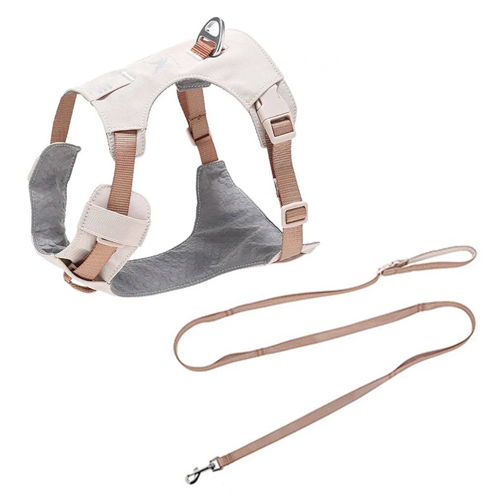 Anti-Pull Escape-Proof Dog Harness & Leash Set | Lightweight | XS–XL | 14 Colours - Brown with Leash / XS (XS)