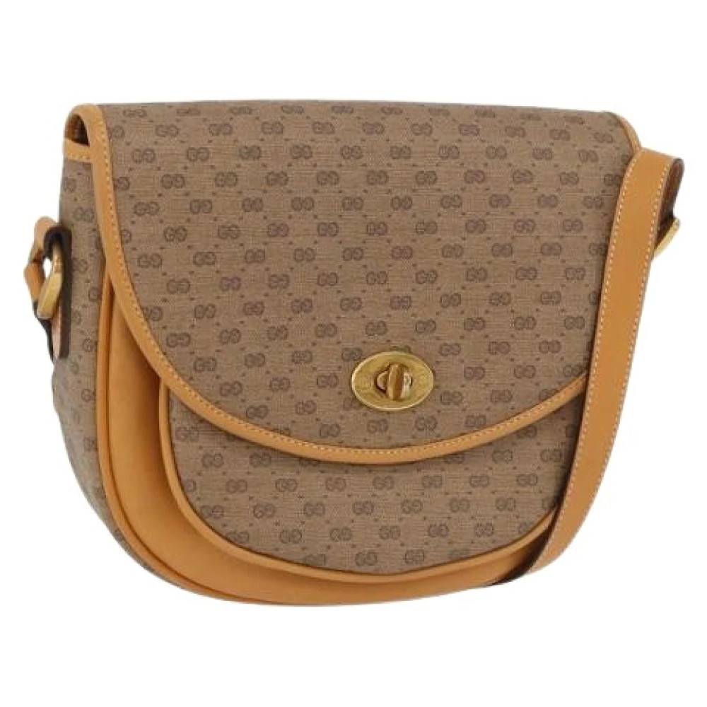 Gucci Vintage Pre-owned Vintage Micro Small GG Canvas Skuldertaske - Vintage - Dame - Beige - ONE SIZE - Uld
