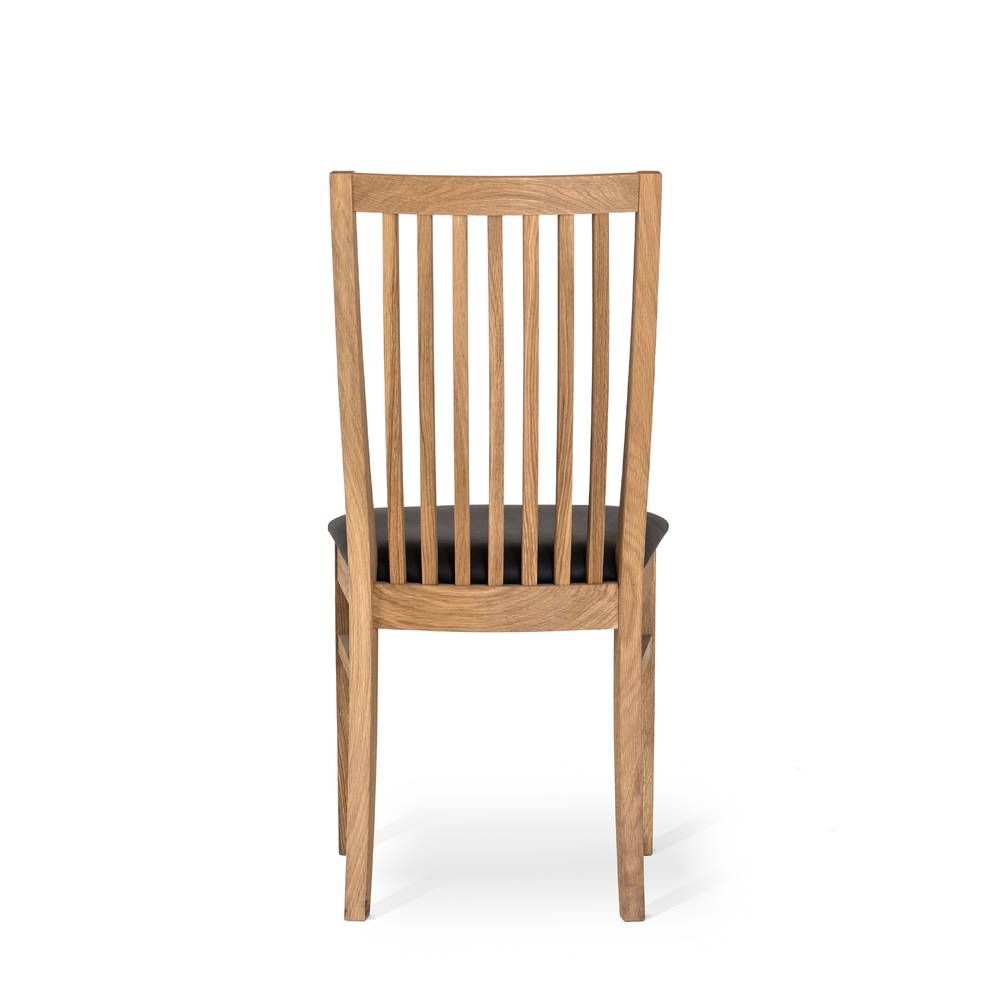 Matstol oljad ek sits läder Madras svart