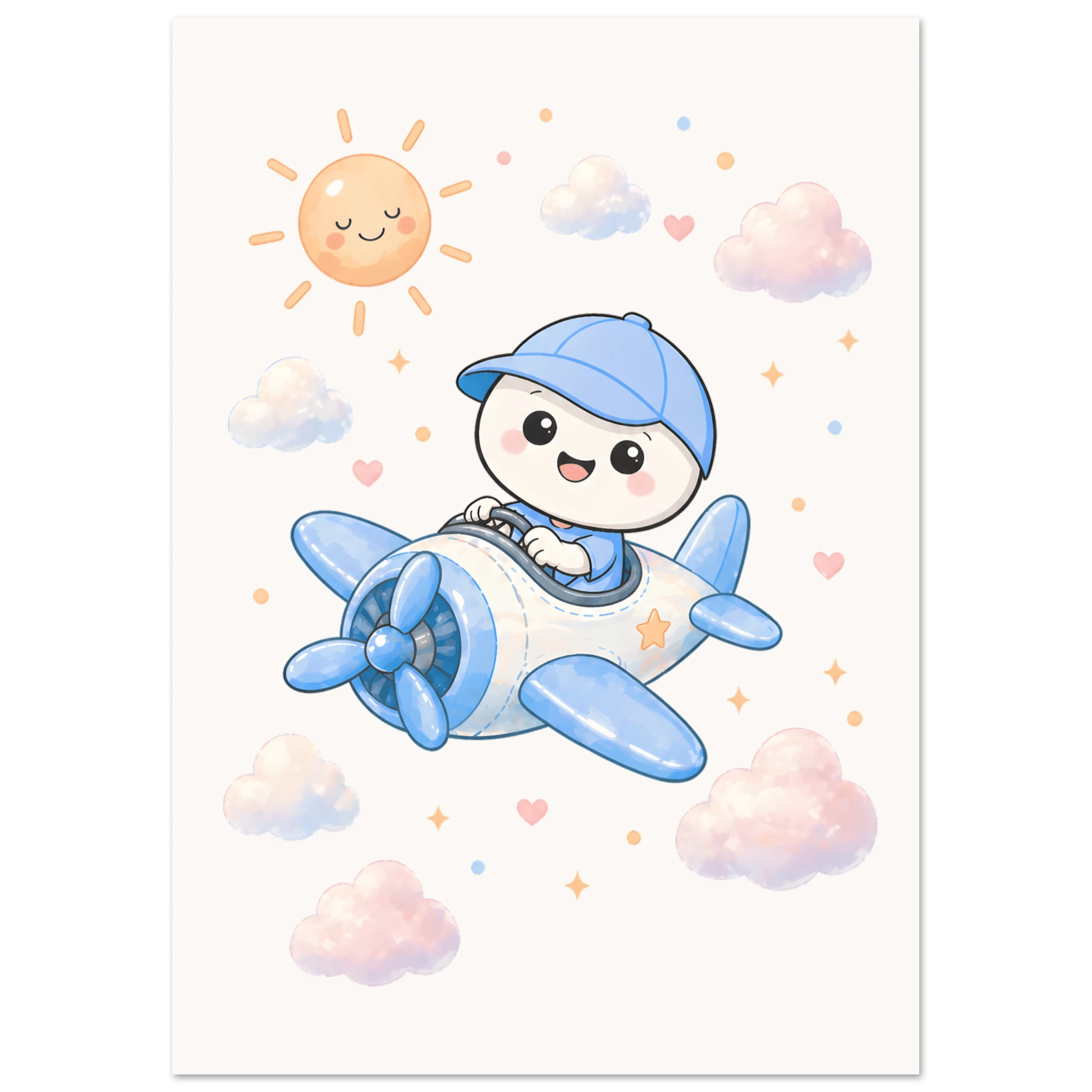 Lille flyger flygplan-21x29.7 cm / 8x12" / Utan ram / -