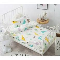 3 st 100% bomullssäng sänglinne kit tecknad baby sängkläder set innehåller örngott lakan påslakan utan fyllnadsmedel - Stor dinosaurie