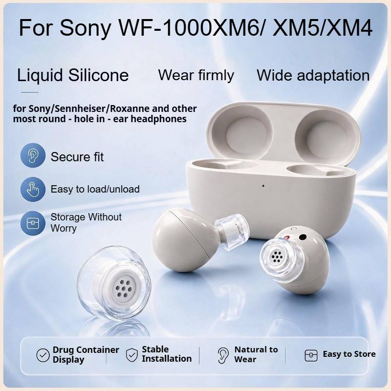 for Sony WF-1000XM6 /XM5/4/3 New Liquid Silicone Ear tips Earbuds Earphone Case Noise-canceling Bean Ear Cap Anti-slip Earplug