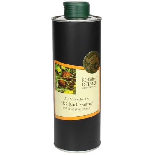 Kürbishof DEIMEL Steiermark/Austria - 500 ml burk - Original styriansk ekologisk pumpafröolja med skyddad geografisk beteckning - Direkt från producenten - Tilldelas årligen