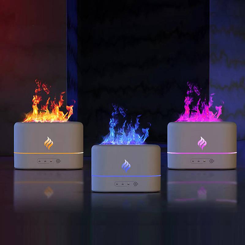 New Portable Cool Mist Usb Led change color room 7 colors fire flame humidifier Aroma Essential Oil Diffuser h2o air humidifier