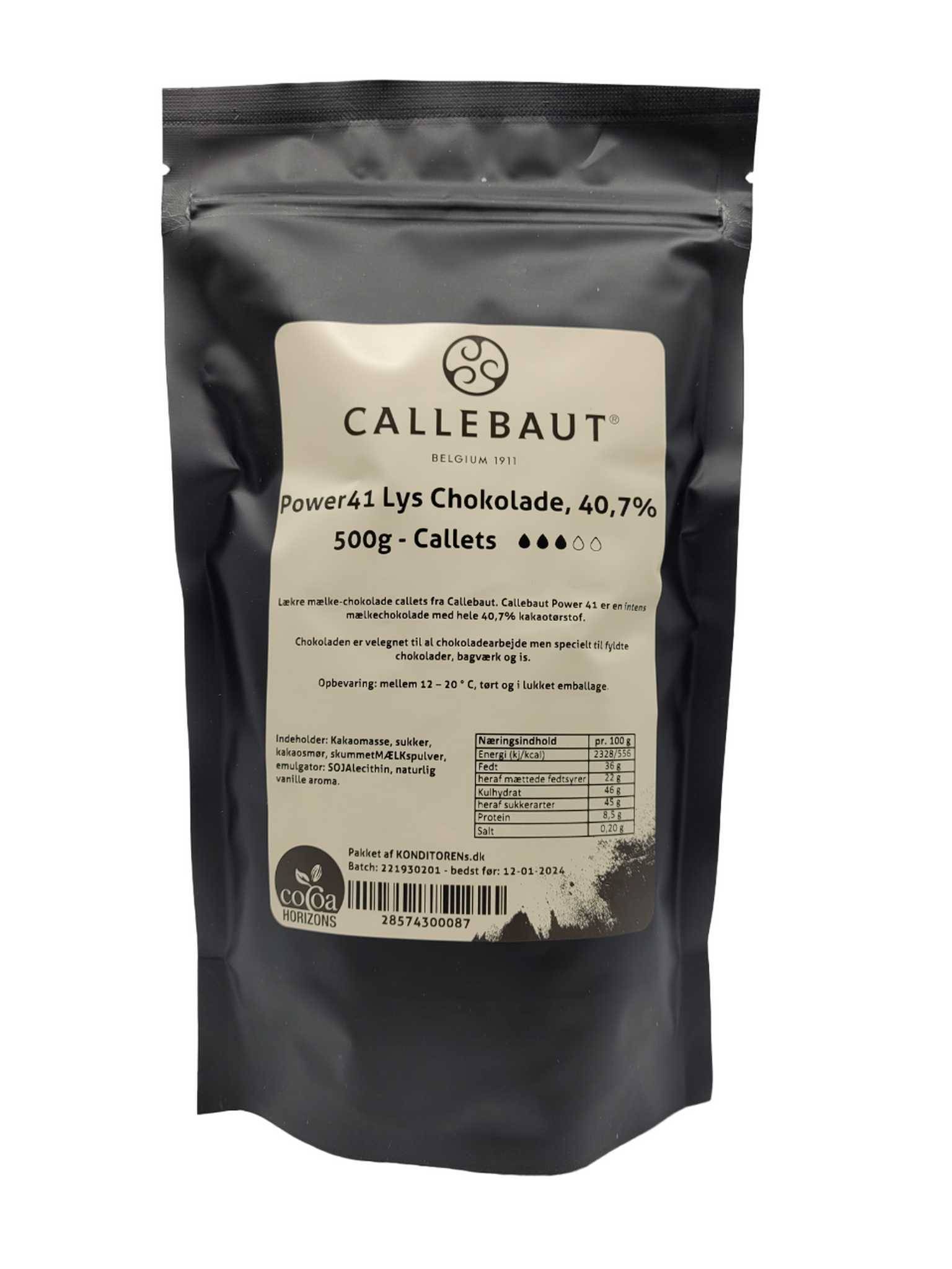 Callebaut Power41 Light Chocolate - 40,7% kakao, 500g