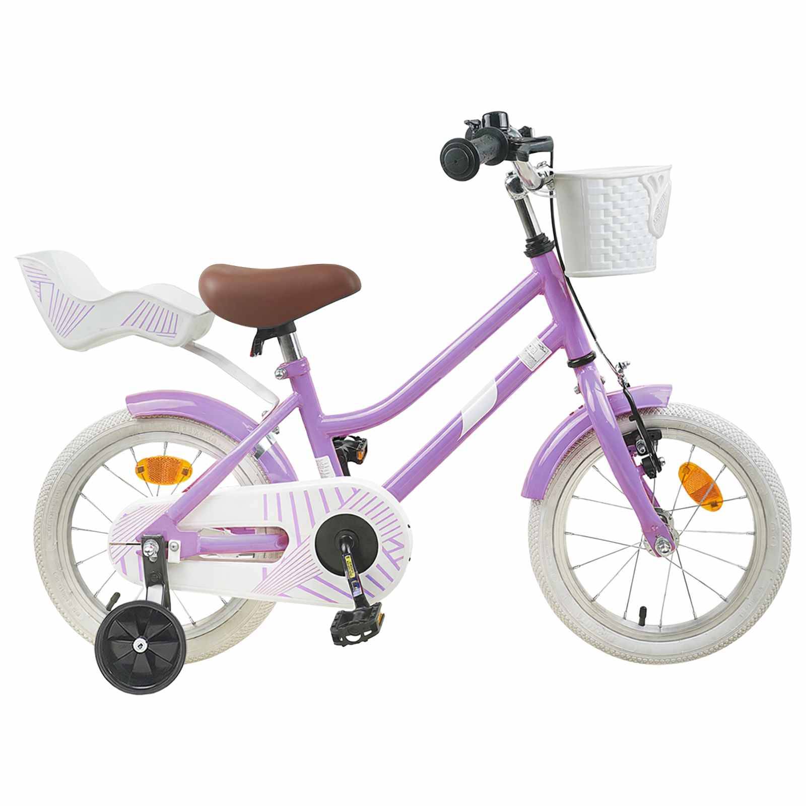 vidaXL Børnecykel 12 tommer til 2-4 år gamle Lilla