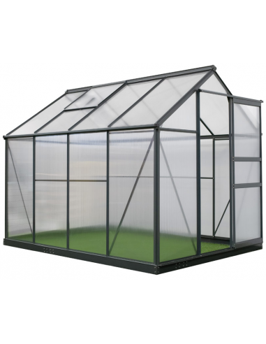 Westmann Flora Drivhus i aluminium og polycarbonat H202 x B192 x D252 cm - Antracit