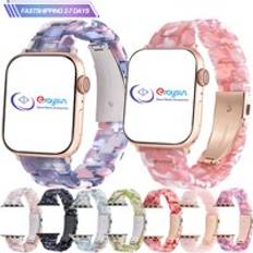 Eraysun Resin Watch Band Light Weight Luxury Shell Smart Watch Bands For Apple i Watch Acrylic Replacement Straps