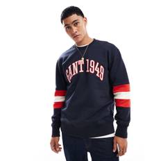 GANT – 75th Anniversary Capsule – Marinblå, blockfärgad sweatshirt med 1949-logga