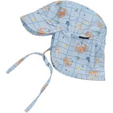 Mikk-Line Badhatt - UV50+ - Blekt Denim m. Rutor/Tryck - Mikk-Line - 86/92 - Badhatt