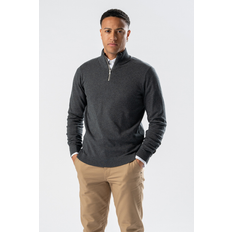 Pullover Half Zip - Charcoal Melange - Herre - L - TeeShoppen