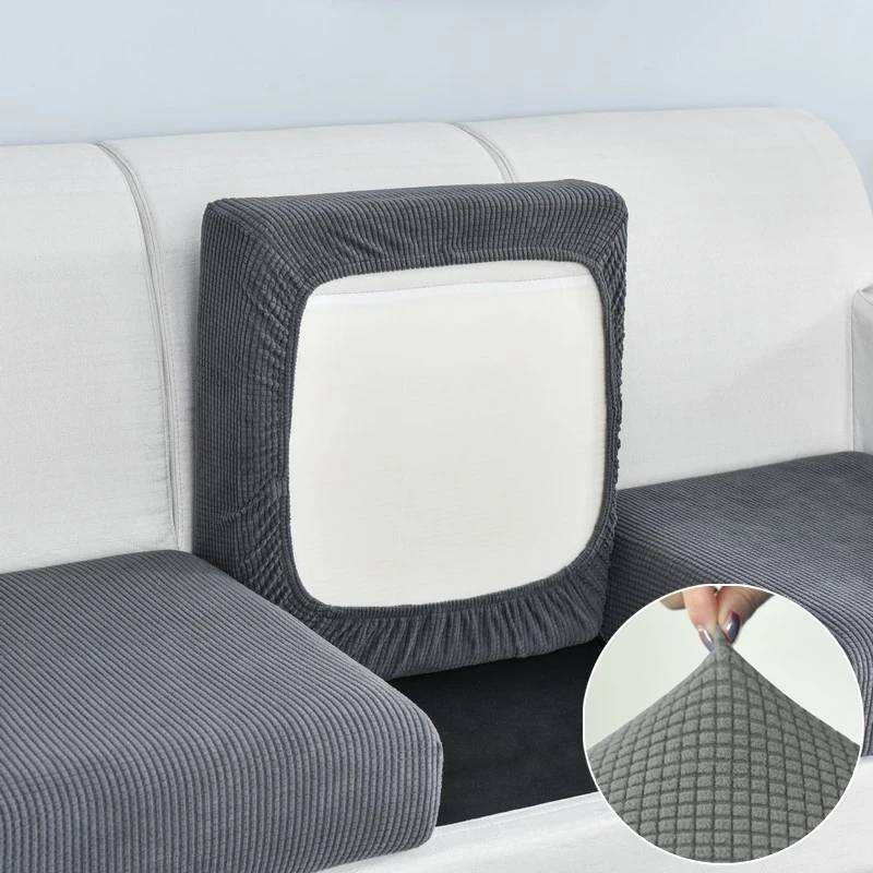 Jacquard Sofa Cushion Cover for Living Room Pets Kids Furniture Protector Polar Fleece Stretch Washable Removable Couch Covers