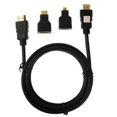 3-i-1 Mini HDMI, Micro HDMI, Full HD 1080p HDMI-kabel 1.5m - Sort