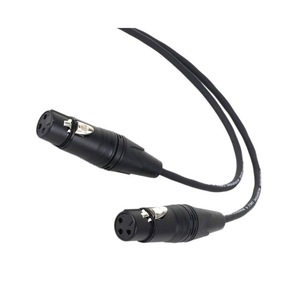 0.5M Black 3Pin XLR 1 Male to 2 Female Audio Extension Cable Microphone Y Splitter Audio Cord for Mixer Mic