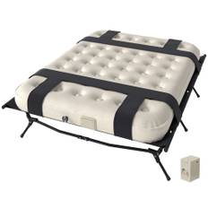 2-i-1 campingseng med oppustelig madras og automatisk pumpe – 200 x 153 x 56,5 cm