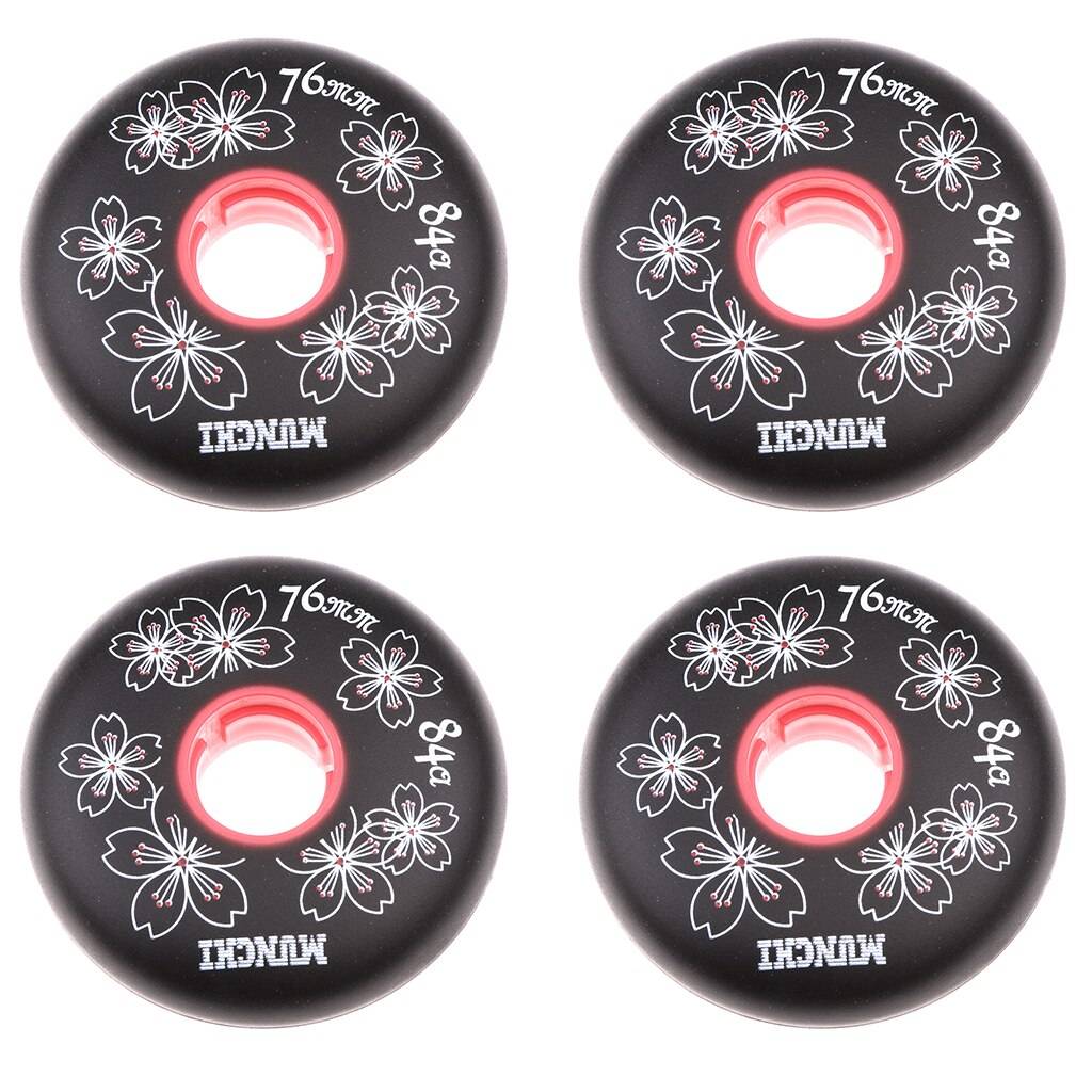 Inline Hockey Hjul 4 st 72/76/80mm - 76mm svarta