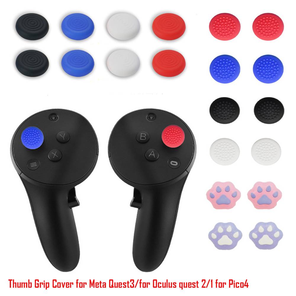 4pcs Soft Silicone Thumb Grip Cover Cap for Meta Quest3 for Oculus Quest 2 for Pico4 VR Accessories