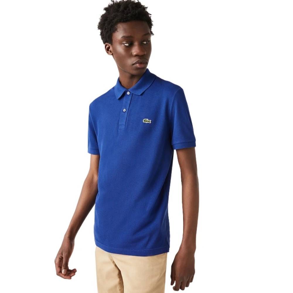 Lacoste Polo Slim Fit i Petit Piqué - Toppe - Herre - Blå - S -