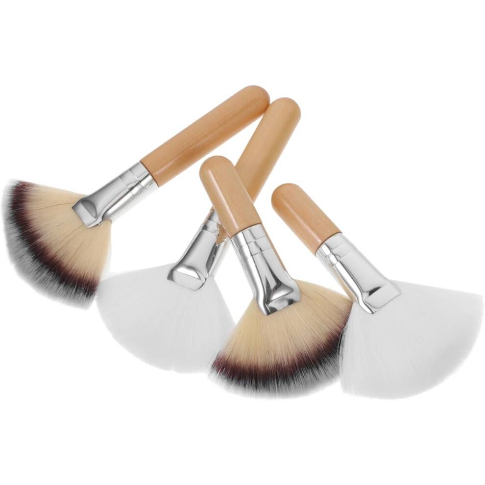 20 st. fläkt sminkborstar med långt handtag för ansiktsmakeup för puder, foundation, rouge, concealer