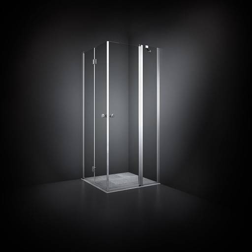 Dansani Match brusehjørne, model B+C, 79x99 cm, klart glas, satin profil