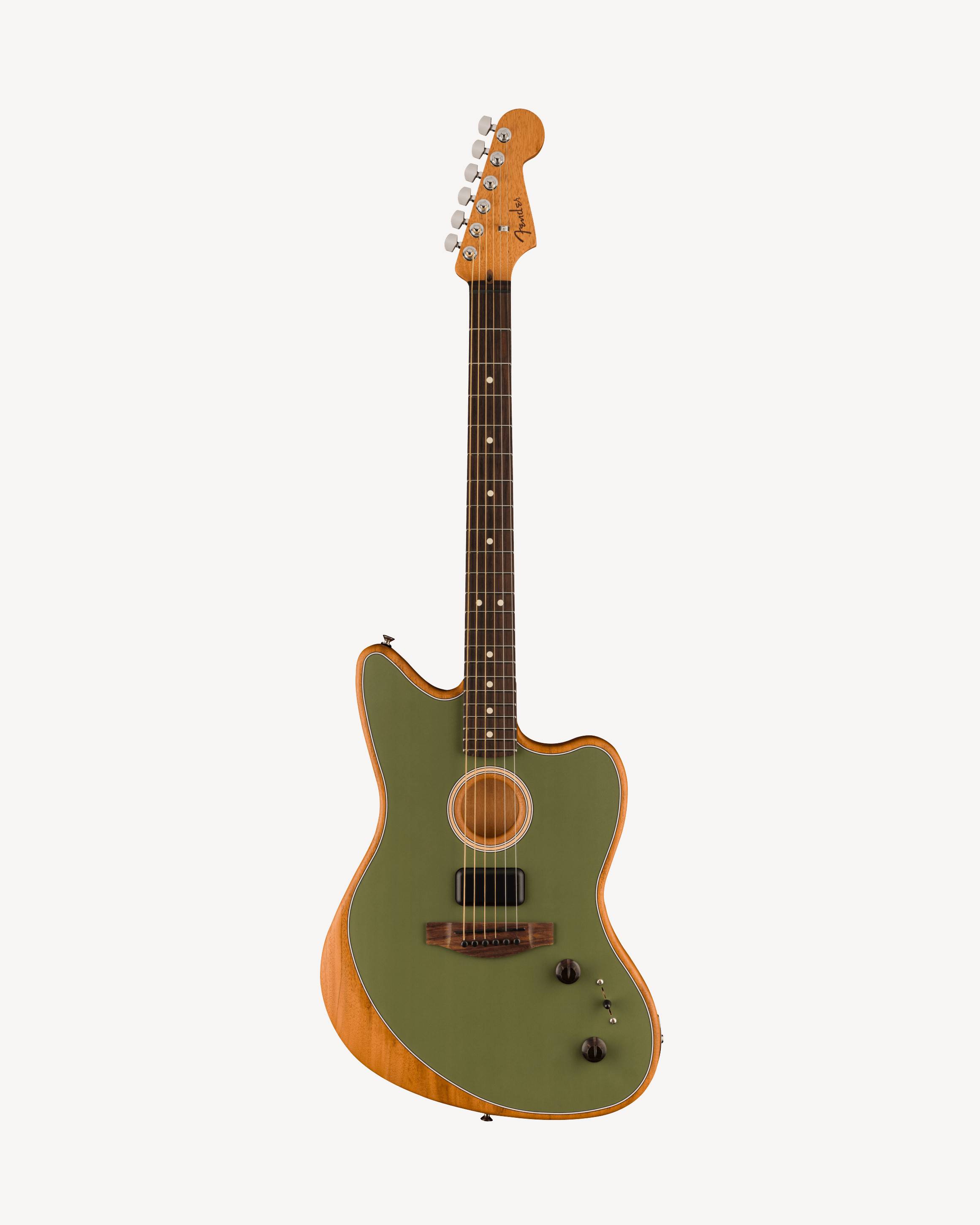 Fender Acoustasonic® Player Jazzmaster, Rosewood Fingerboard, Antique Olive