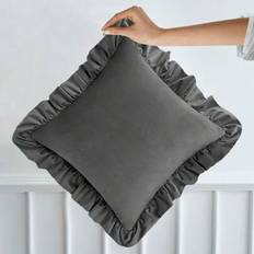 Velvety Softness And Romantic Charm Velvet Pillowcase Trimmed With A Delicate Frill That Will Add Subtle Elegance And Coziness To Your Interior. Velve - Light Grey