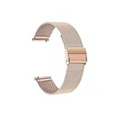 Passar for Huawei Watch GT 4 41 mm band 18 mm armband i rostfritt stål passar for Garmin Venu 3S 2S/Vivoactive 3S 4S 255S 265S Smart Watch Band (Color : Rose gold, Size : For Vivoactive 4S 3S)