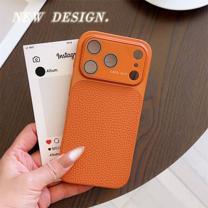 Lychee pattern Phone Case Full body Coverage - Orange / IPhone17Pro
