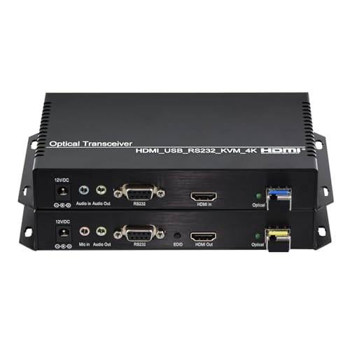 ORIVISION 4K2K HDMI KVM fiberoptisk förlängare 10 km med RS232/USB/Audio/MIC/EDID Over Singlemode 1core LC-fiber för säkerhet