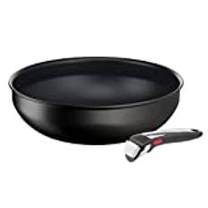 Tefal Ingenio Wokpanna, 28 cm + avtagbart handtag, induktion, non-stick-beläggning, start-tillagningsindikator, stapelbar, diskmaskinssäker, tillverkad i Frankrike, Eco Resist On L7679102