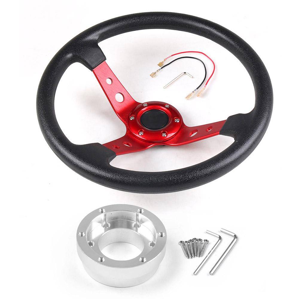 14 tum 350 mm PU-läder Racerbilsratt Med Adapterplatta 70 mm PCD För Logitech G29 G920 G923 För Racingspel
