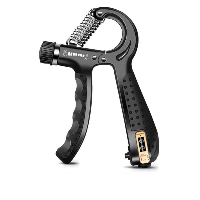 izable Fit R-Shape Countable Hand Grips Strength Exercise Strengthener Gripper Spring Finger Pinch Carpal Expander Black
