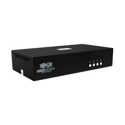 Säker KVM-switch, 4-port, dubbelhuvud, HDMI till HDMI, 4K, NIAP PP4.0, ljud