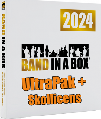 Band-in-a-Box 2025 UltraPakPlus Mac. Skollicens 6-25 datorer