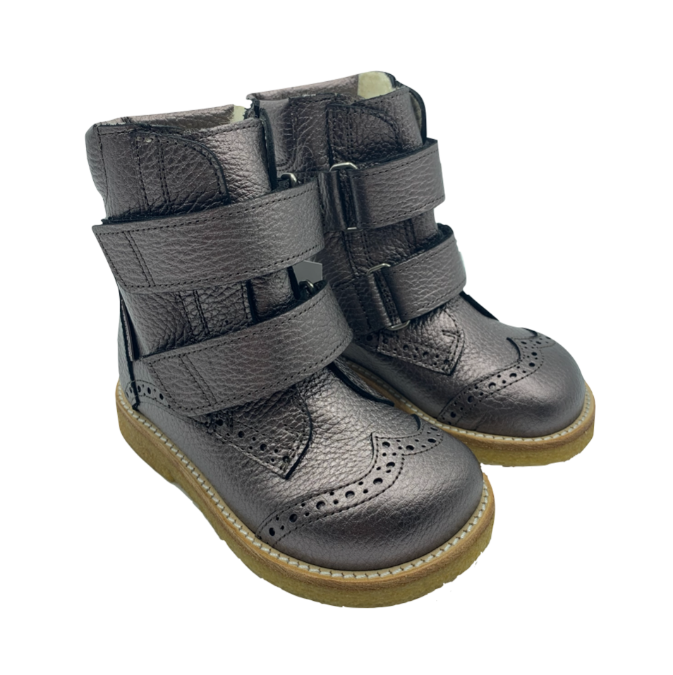 TEX-støvle m. velcro, Støvet lilla - 30