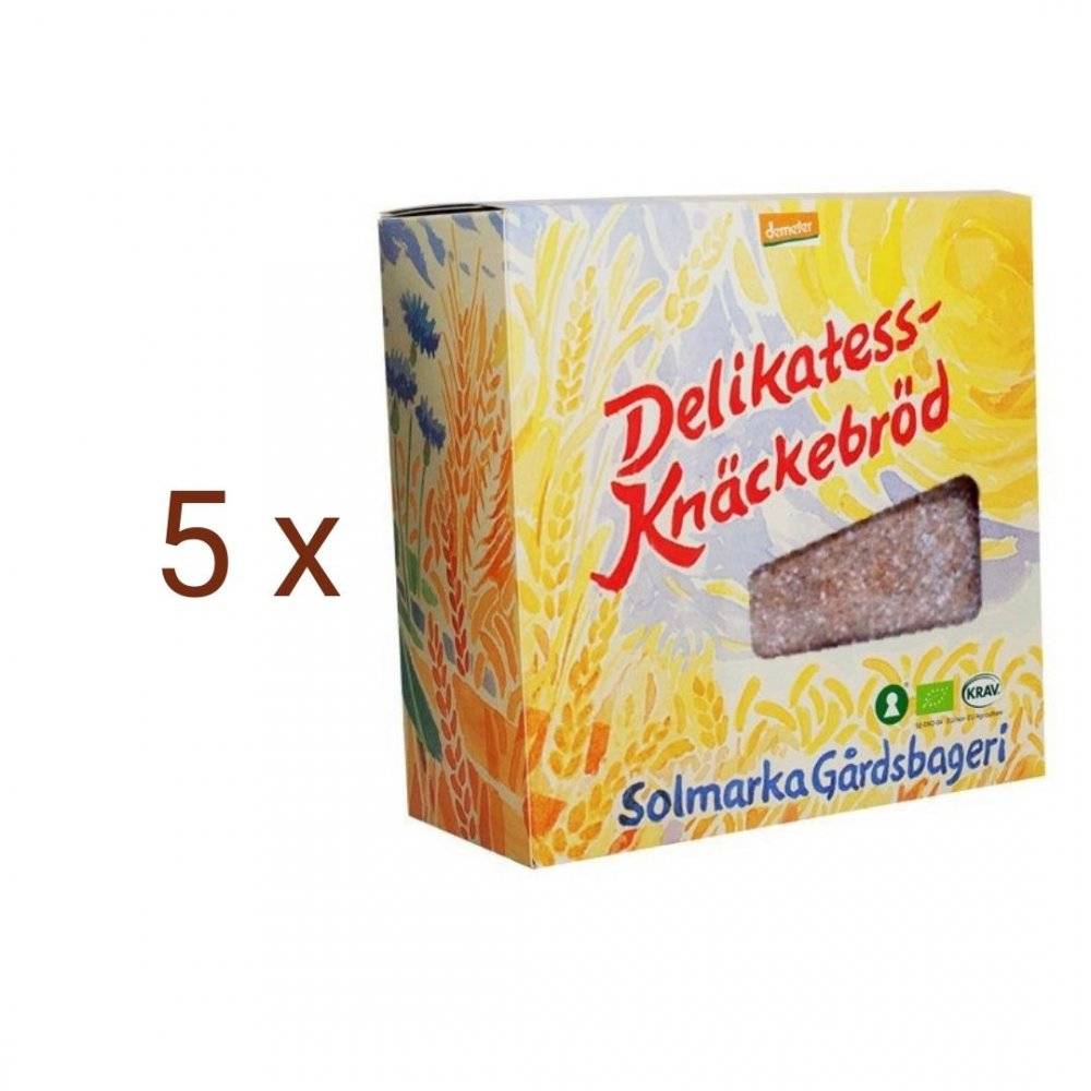 5 st Delikatessknäckebröd 440 g från Solmarka Gårdsbageri