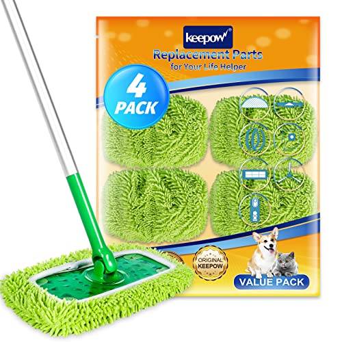 KEEPOW 4er Bodentücher für Swiffer Bodenwischer - Chenille, Waschbar