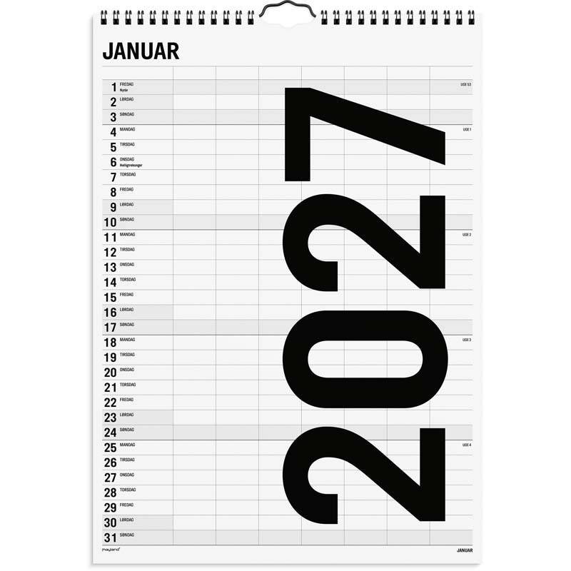 Mayland 2027 Familie vægkalender til 7 personer 27066560